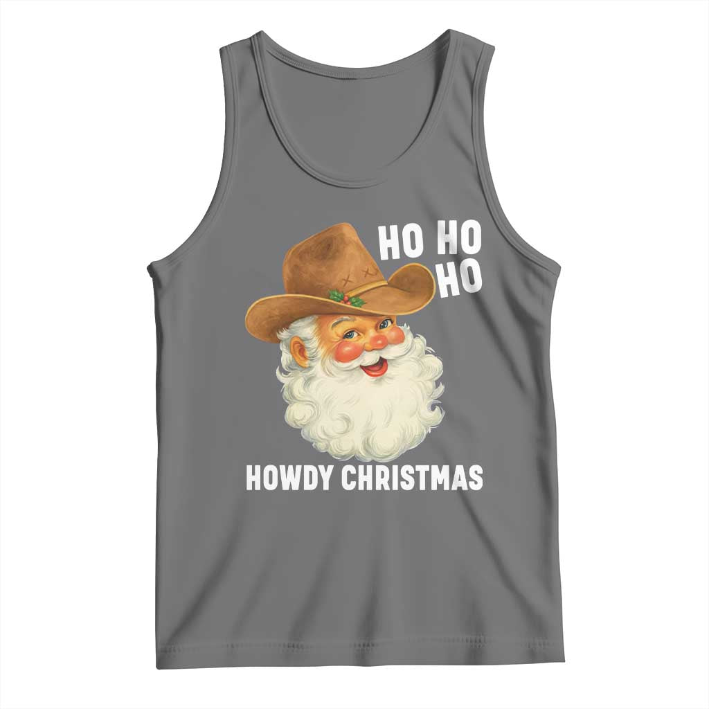 Cowboy Santa Christmas Tank Top Ho Ho Ho Howdy Christmas - Wonder Print Shop