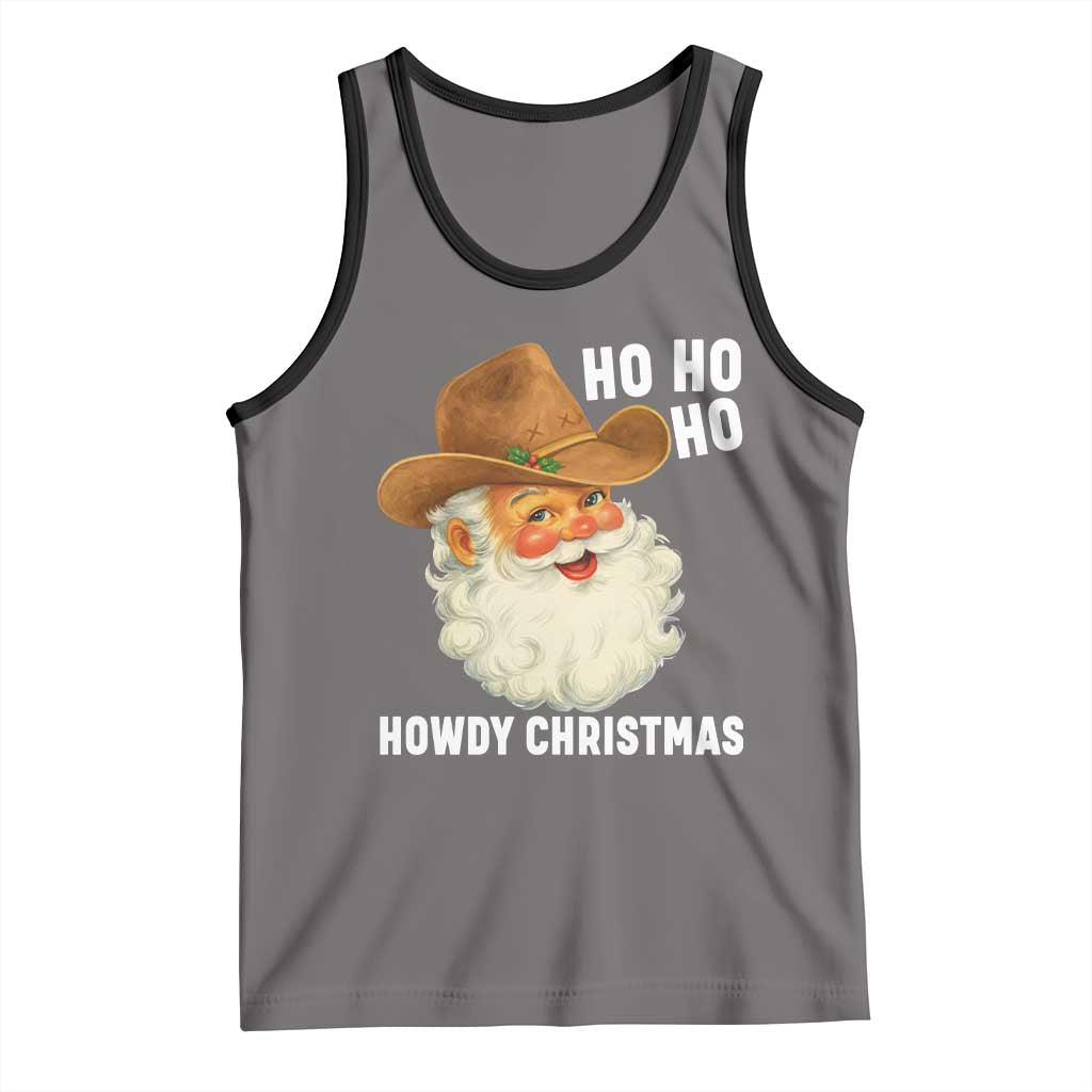 Cowboy Santa Christmas Tank Top Ho Ho Ho Howdy Christmas - Wonder Print Shop