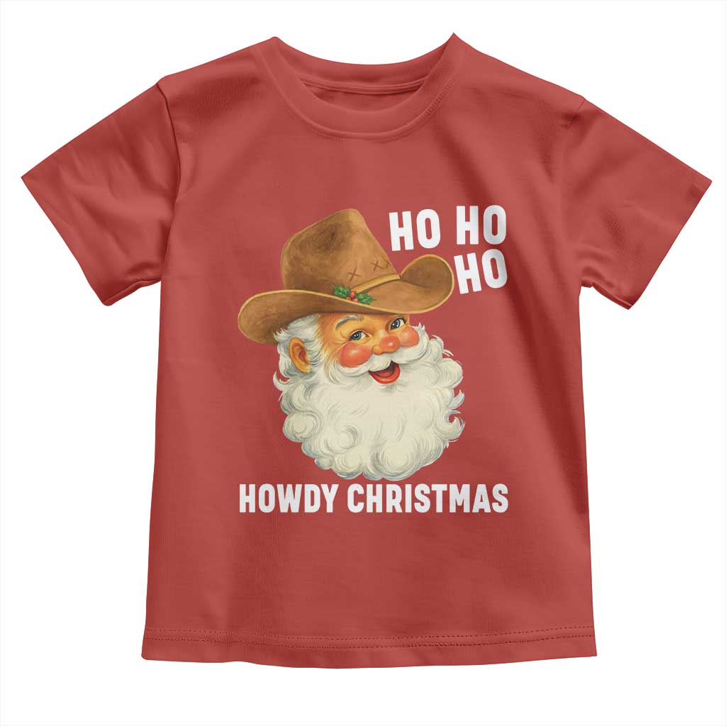 Cowboy Santa Christmas Toddler T Shirt Ho Ho Ho Howdy Christmas - Wonder Print Shop