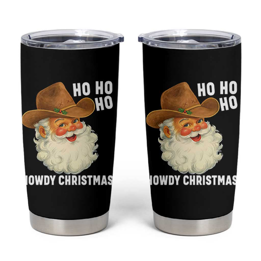 Cowboy Santa Christmas Tumbler Cup Ho Ho Ho Howdy Christmas - Wonder Print Shop