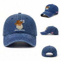 Cowboy Santa Christmas Washed Cotton Baseball Cap Ho Ho Ho Howdy Christmas