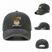 Cowboy Santa Christmas Washed Cotton Baseball Cap Ho Ho Ho Howdy Christmas