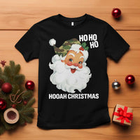 Camo Santa Christmas T Shirt Ho Ho Ho Hooah Christmas - Wonder Print Shop