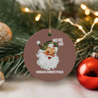 Camo Santa Christmas Ceramic Ornament Ho Ho Ho Hooah Christmas - Wonder Print Shop
