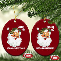 Camo Santa Christmas Ceramic Ornament Ho Ho Ho Hooah Christmas - Wonder Print Shop
