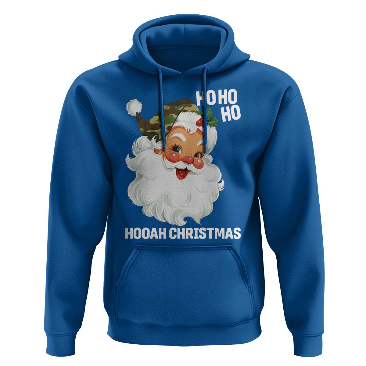 Camo Santa Christmas Hoodie Ho Ho Ho Hooah Christmas - Wonder Print Shop