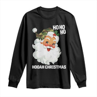 Camo Santa Christmas Long Sleeve Shirt Ho Ho Ho Hooah Christmas - Wonder Print Shop