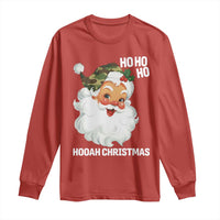 Camo Santa Christmas Long Sleeve Shirt Ho Ho Ho Hooah Christmas - Wonder Print Shop