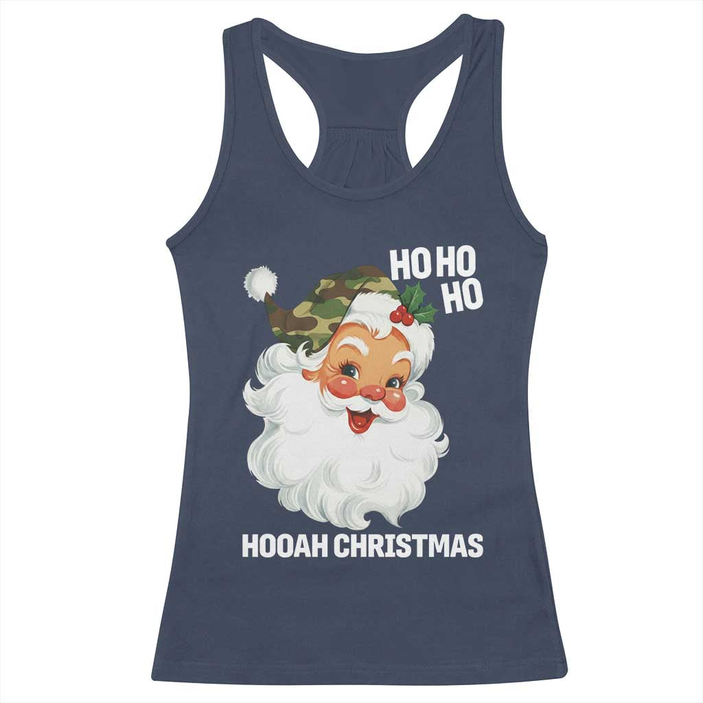 Camo Santa Christmas Racerback Tank Top Ho Ho Ho Hooah Christmas - Wonder Print Shop
