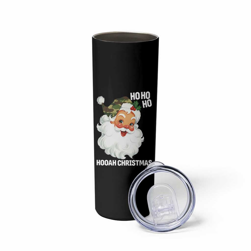 Camo Santa Christmas Skinny Tumbler Ho Ho Ho Hooah Christmas - Wonder Print Shop