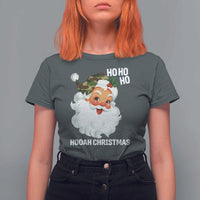 Camo Santa Christmas T Shirt For Women Ho Ho Ho Hooah Christmas - Wonder Print Shop