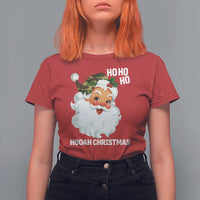 Camo Santa Christmas T Shirt For Women Ho Ho Ho Hooah Christmas - Wonder Print Shop