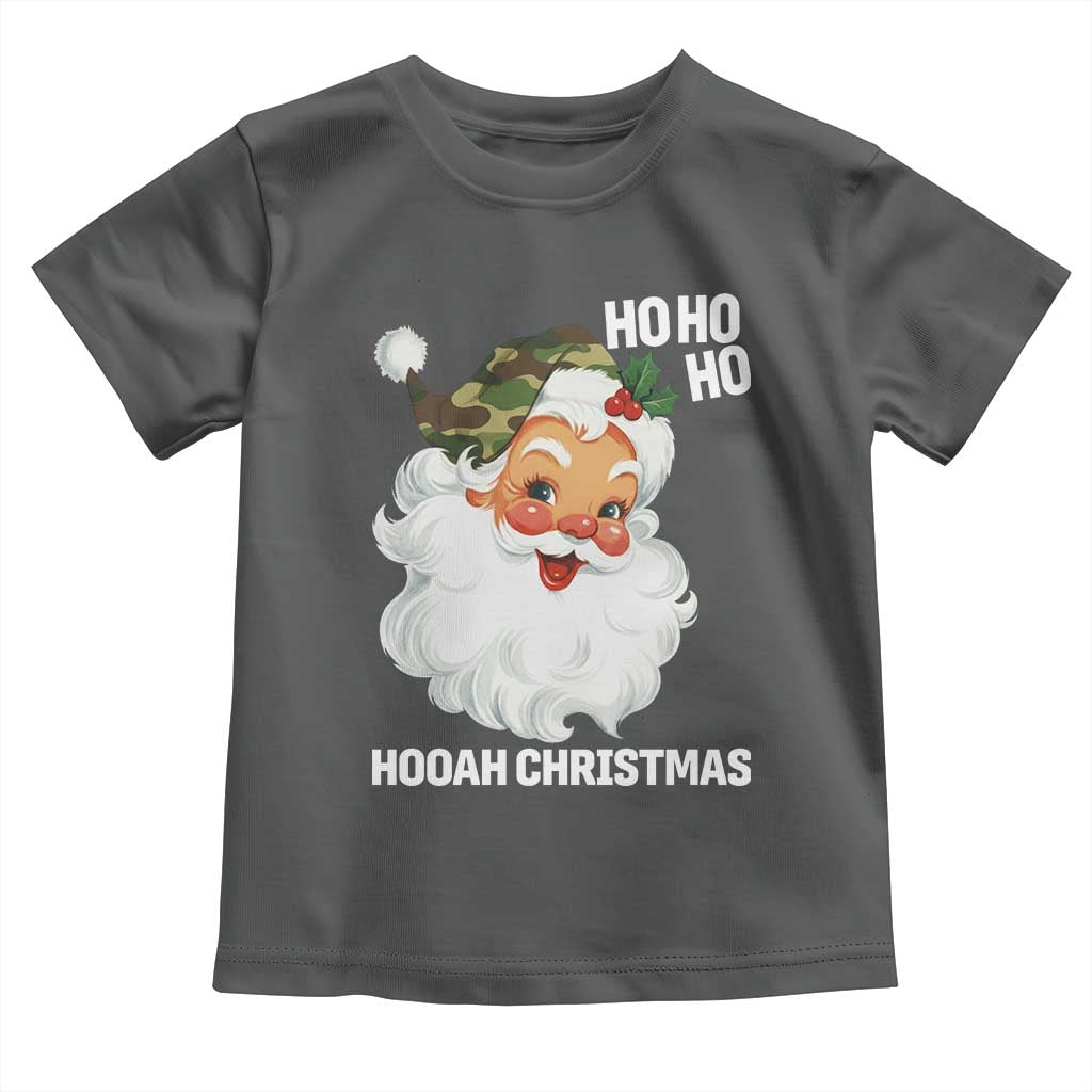 Camo Santa Christmas Toddler T Shirt Ho Ho Ho Hooah Christmas - Wonder Print Shop