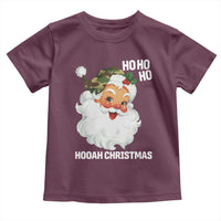 Camo Santa Christmas Toddler T Shirt Ho Ho Ho Hooah Christmas - Wonder Print Shop
