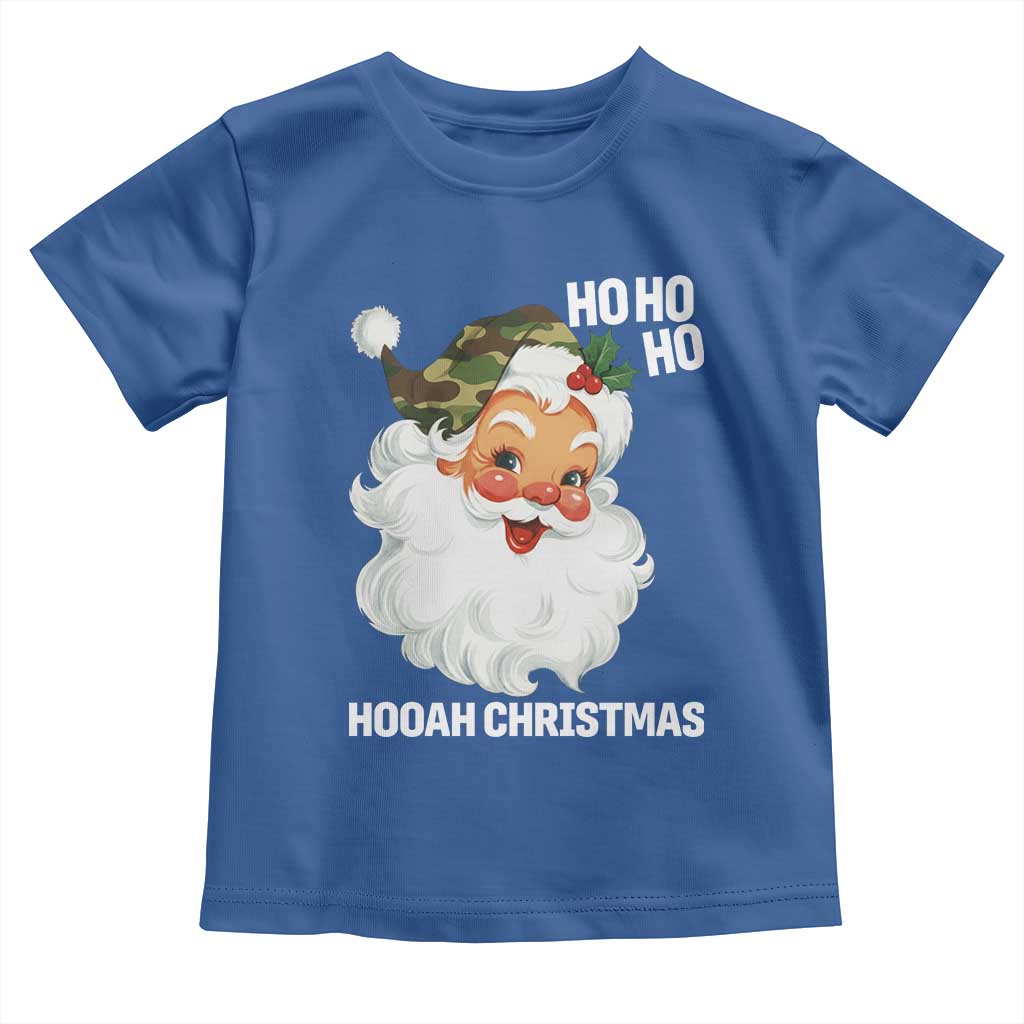 Camo Santa Christmas Toddler T Shirt Ho Ho Ho Hooah Christmas - Wonder Print Shop