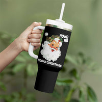 Camo Santa Christmas Tumbler With Handle Ho Ho Ho Hooah Christmas - Wonder Print Shop