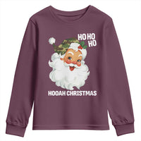 Camo Santa Christmas Youth Sweatshirt Ho Ho Ho Hooah Christmas - Wonder Print Shop
