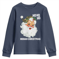 Camo Santa Christmas Youth Sweatshirt Ho Ho Ho Hooah Christmas - Wonder Print Shop