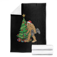 Bigfoot Gamer Christmas Throw Blanket Funny Sasquatch Gaming Xmas - Wonder Print Shop