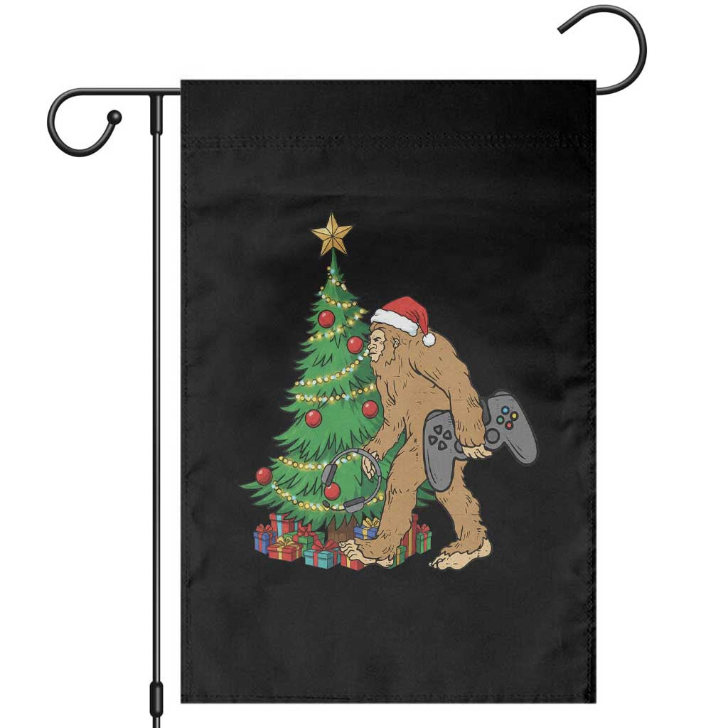 Bigfoot Gamer Christmas Garden Flag Funny Sasquatch Gaming Xmas - Wonder Print Shop