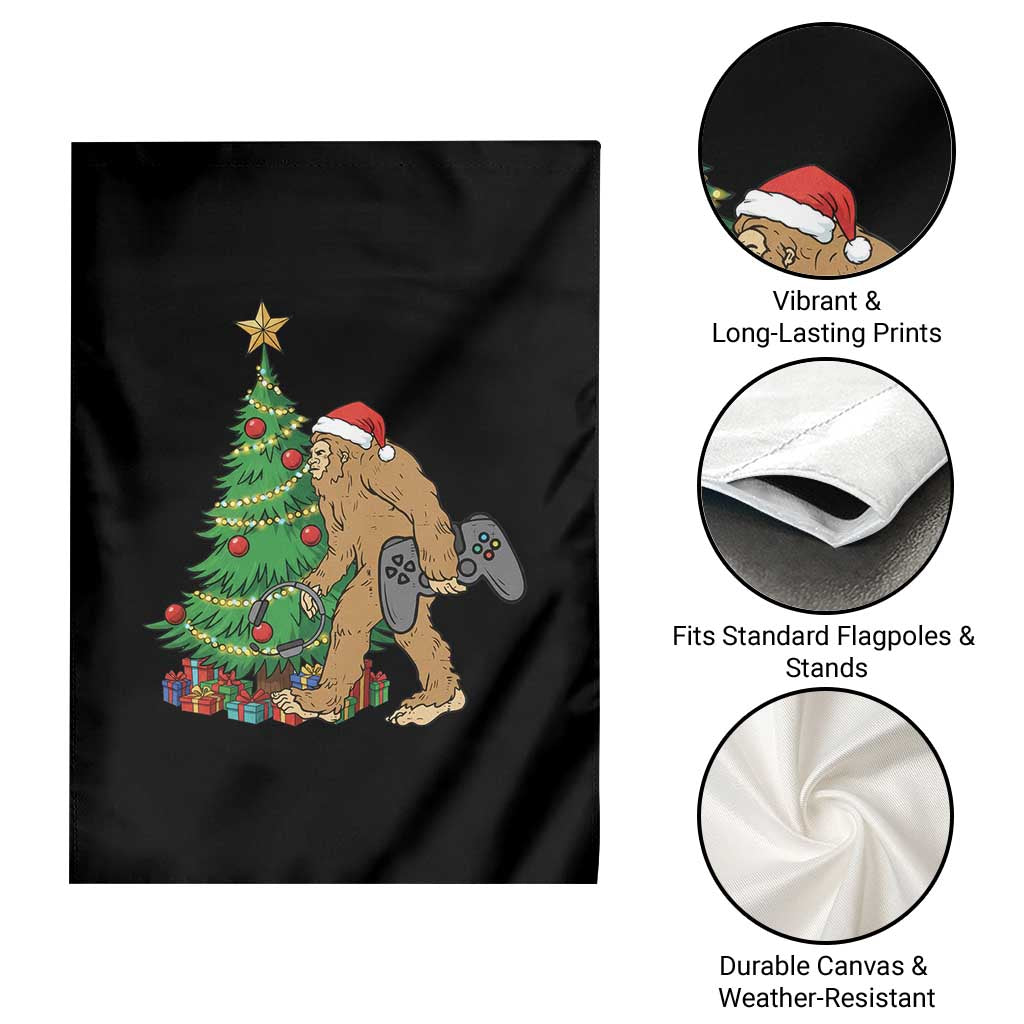 Bigfoot Gamer Christmas Garden Flag Funny Sasquatch Gaming Xmas - Wonder Print Shop