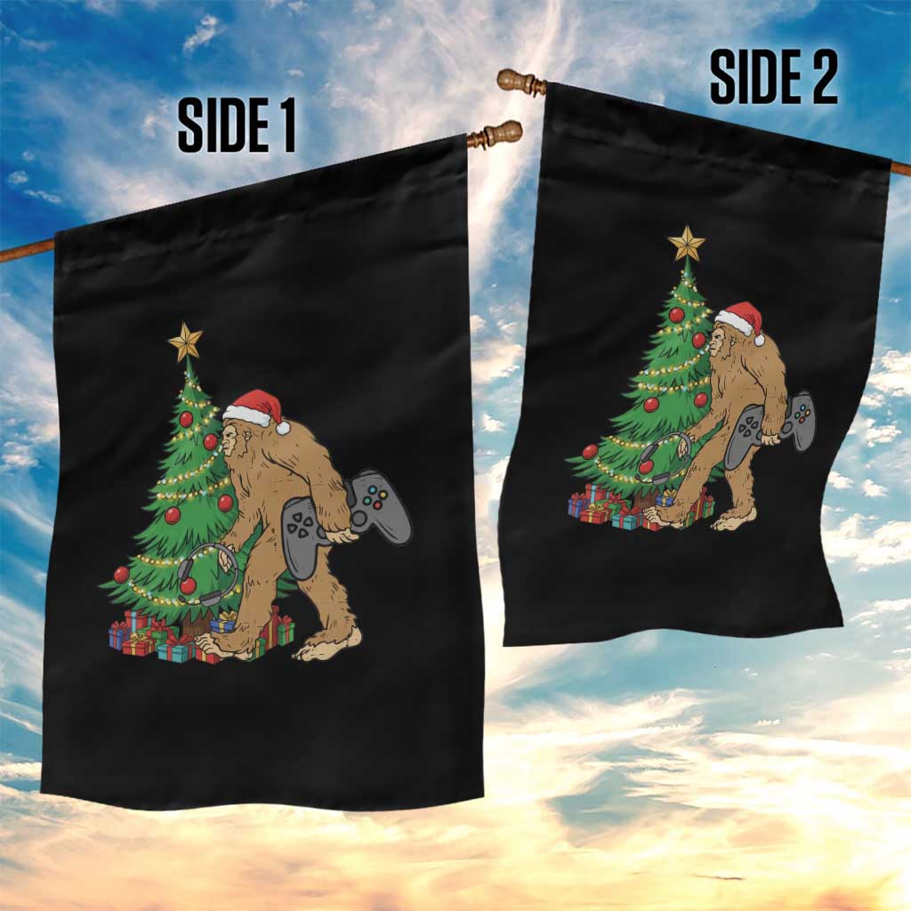 Bigfoot Gamer Christmas Garden Flag Funny Sasquatch Gaming Xmas - Wonder Print Shop