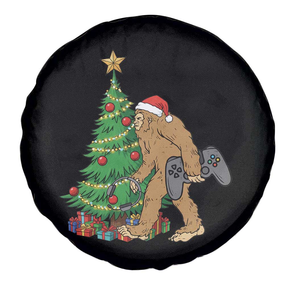 Bigfoot Gamer Christmas Spare Tire Cover Funny Sasquatch Gaming Xmas - Wonder Print Shop