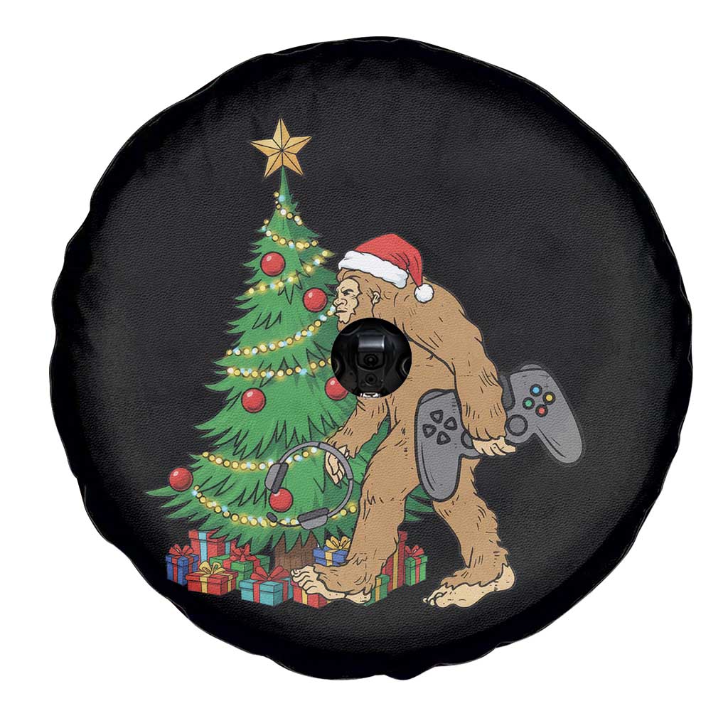 Bigfoot Gamer Christmas Spare Tire Cover Funny Sasquatch Gaming Xmas - Wonder Print Shop