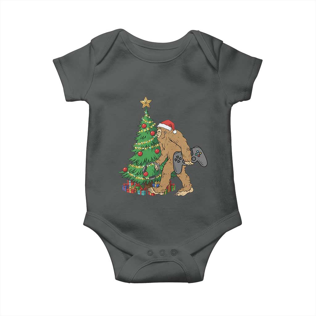 Bigfoot Gamer Christmas Baby Onesie Funny Sasquatch Gaming Xmas - Wonder Print Shop
