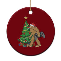 Bigfoot Gamer Christmas Ceramic Ornament Funny Sasquatch Gaming Xmas - Wonder Print Shop