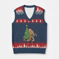 Bigfoot Gamer Xmas V-Neck Knit Sweater Vest Funny Sasquatch Gaming Xmas - Wonder Print Shop