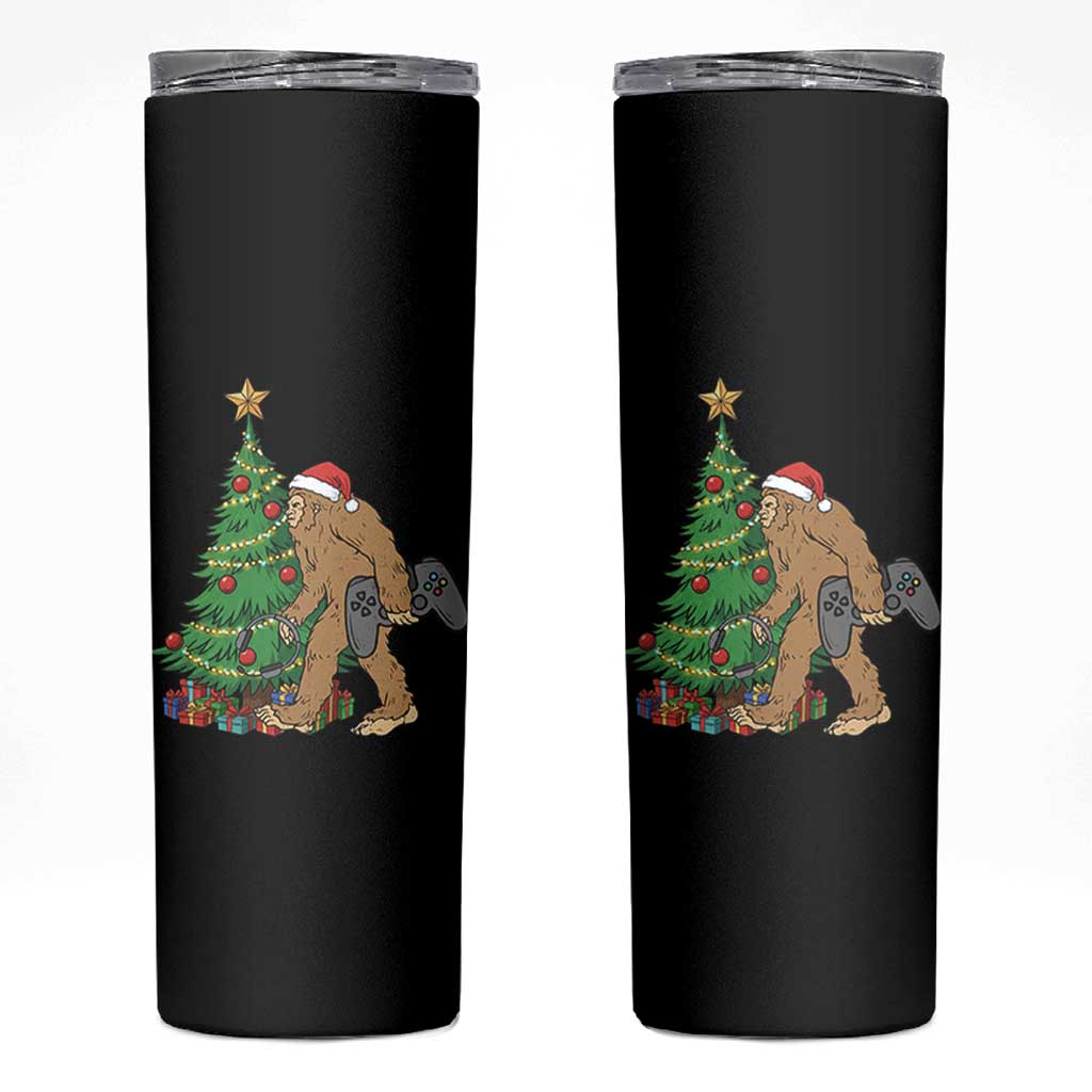 Bigfoot Gamer Christmas Skinny Tumbler Funny Sasquatch Gaming Xmas - Wonder Print Shop