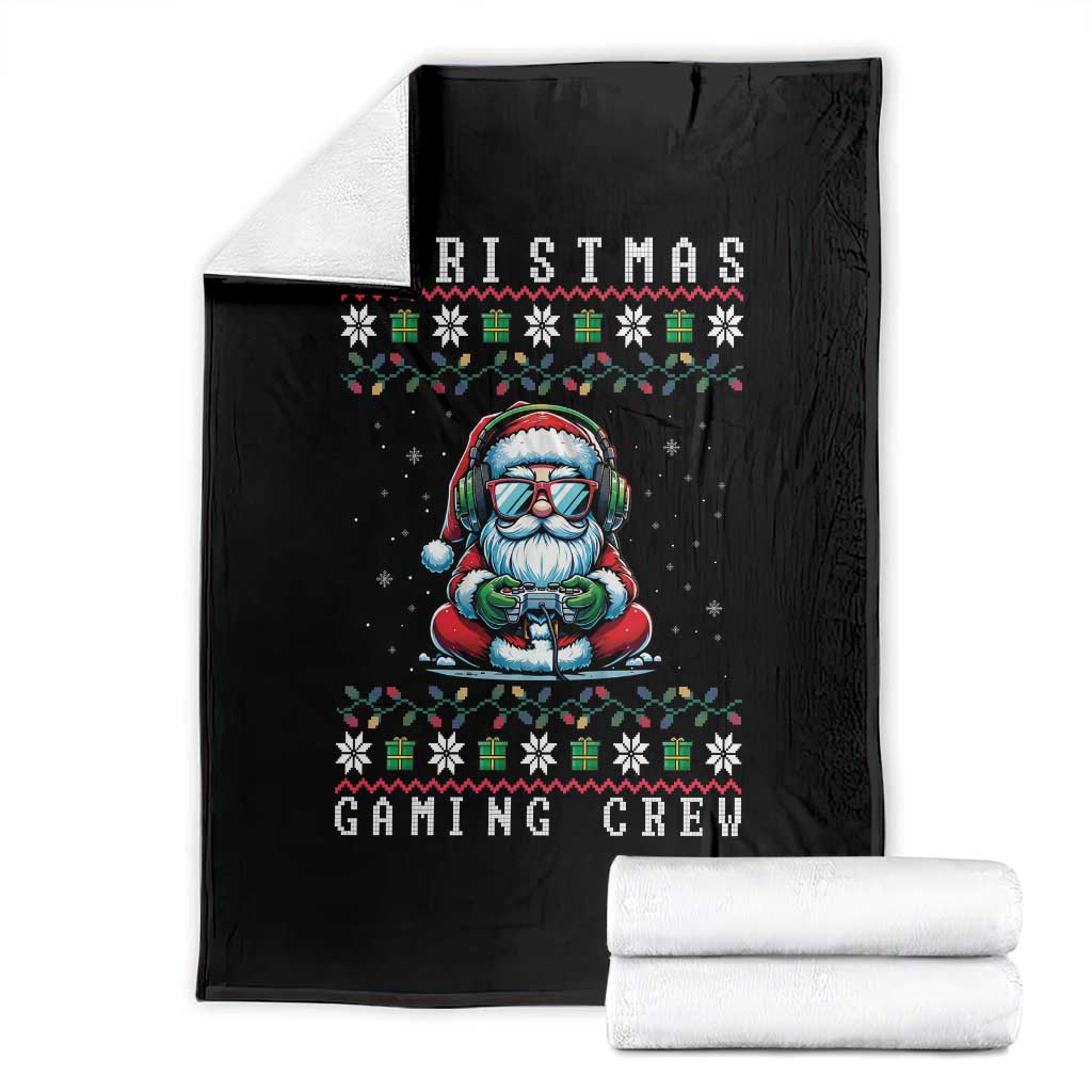 Santa Claus Gamer Throw Blanket Christmas Gmaing Crew - Wonder Print Shop