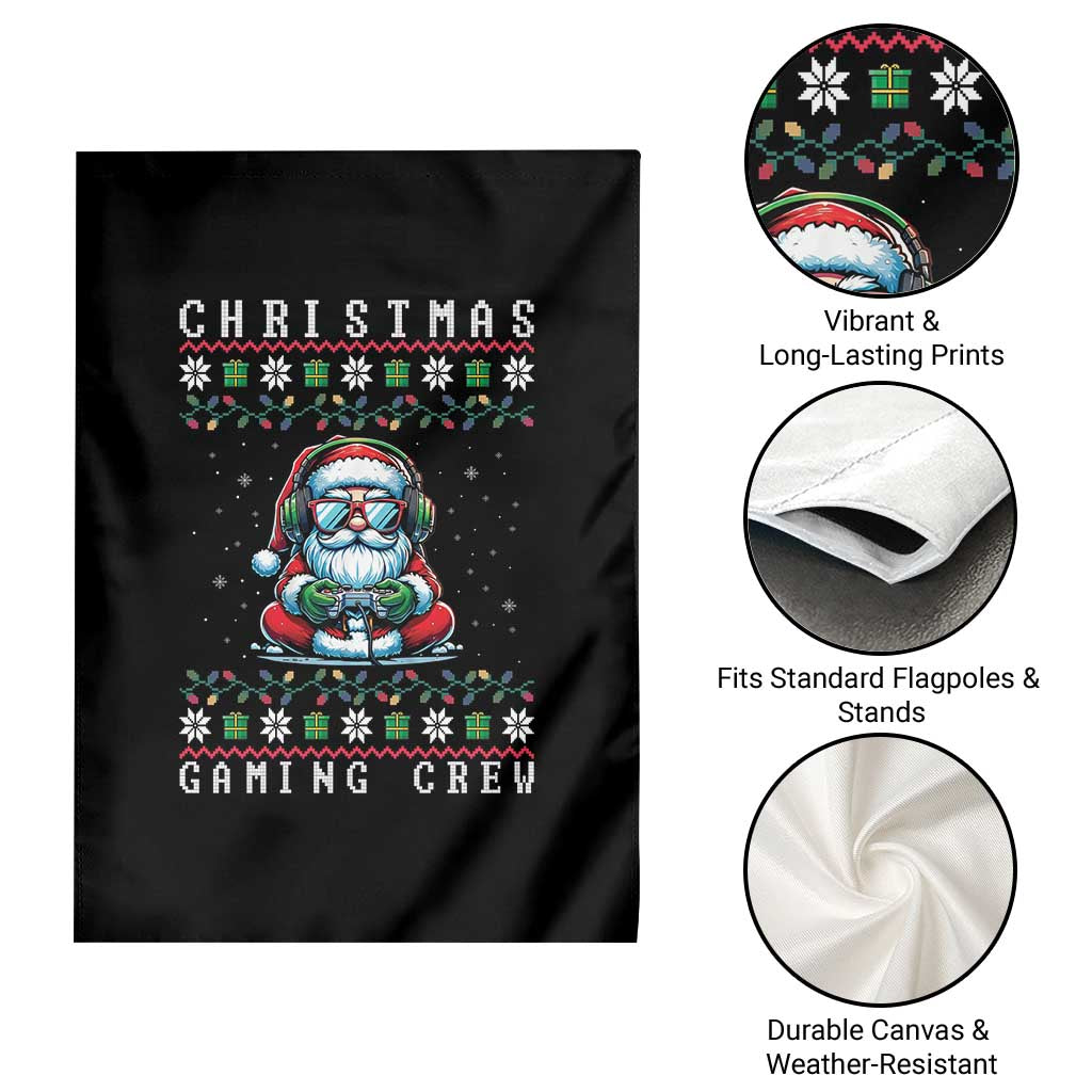 Santa Claus Gamer Garden Flag Christmas Gmaing Crew - Wonder Print Shop
