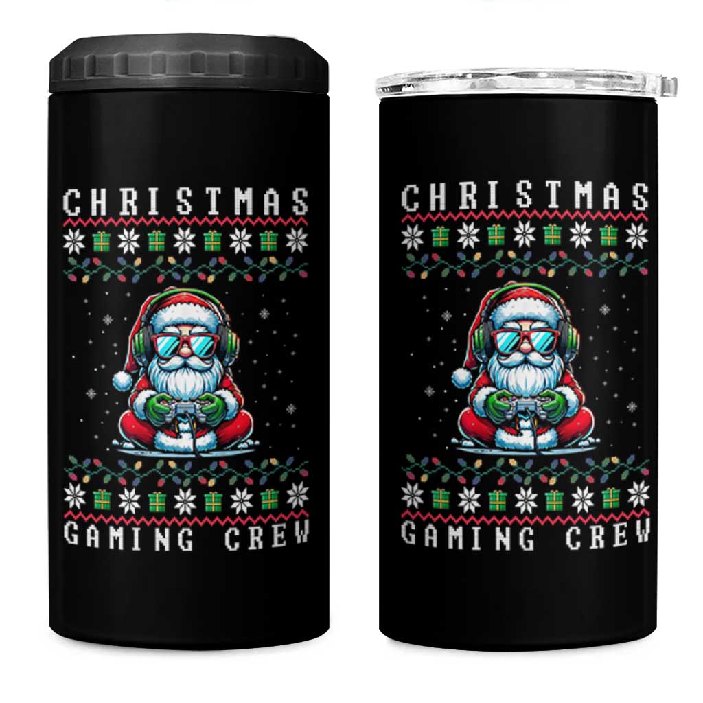 Santa Claus Gamer 4 in 1 Can Cooler Tumbler Christmas Gmaing Crew - Wonder Print Shop