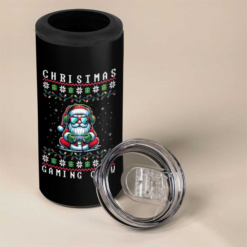 Santa Claus Gamer 4 in 1 Can Cooler Tumbler Christmas Gmaing Crew - Wonder Print Shop