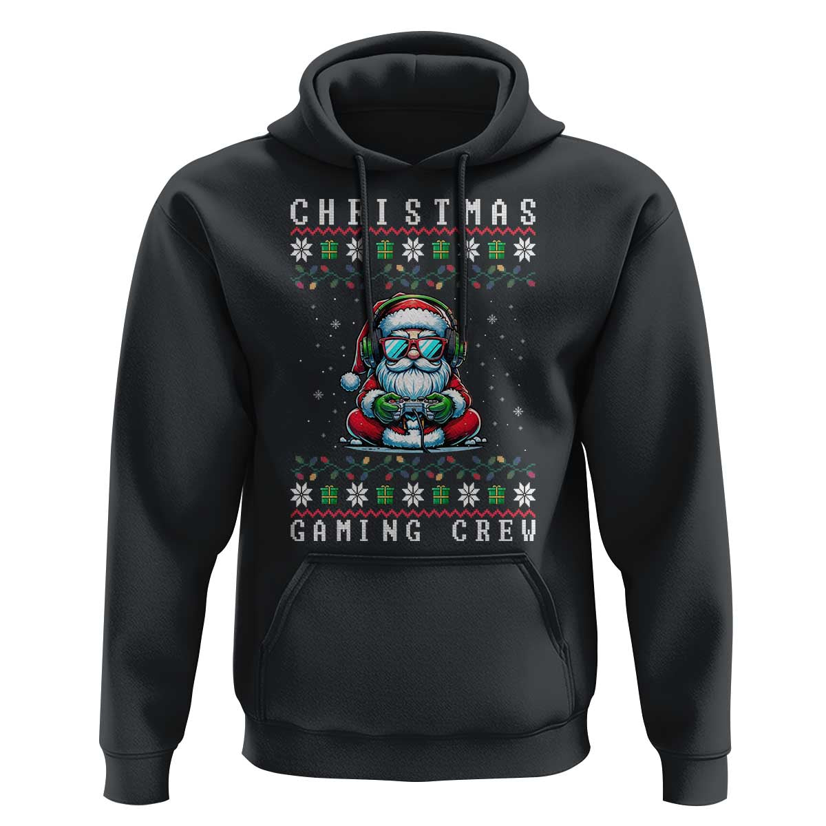 Santa Claus Gamer Hoodie Christmas Gmaing Crew - Wonder Print Shop