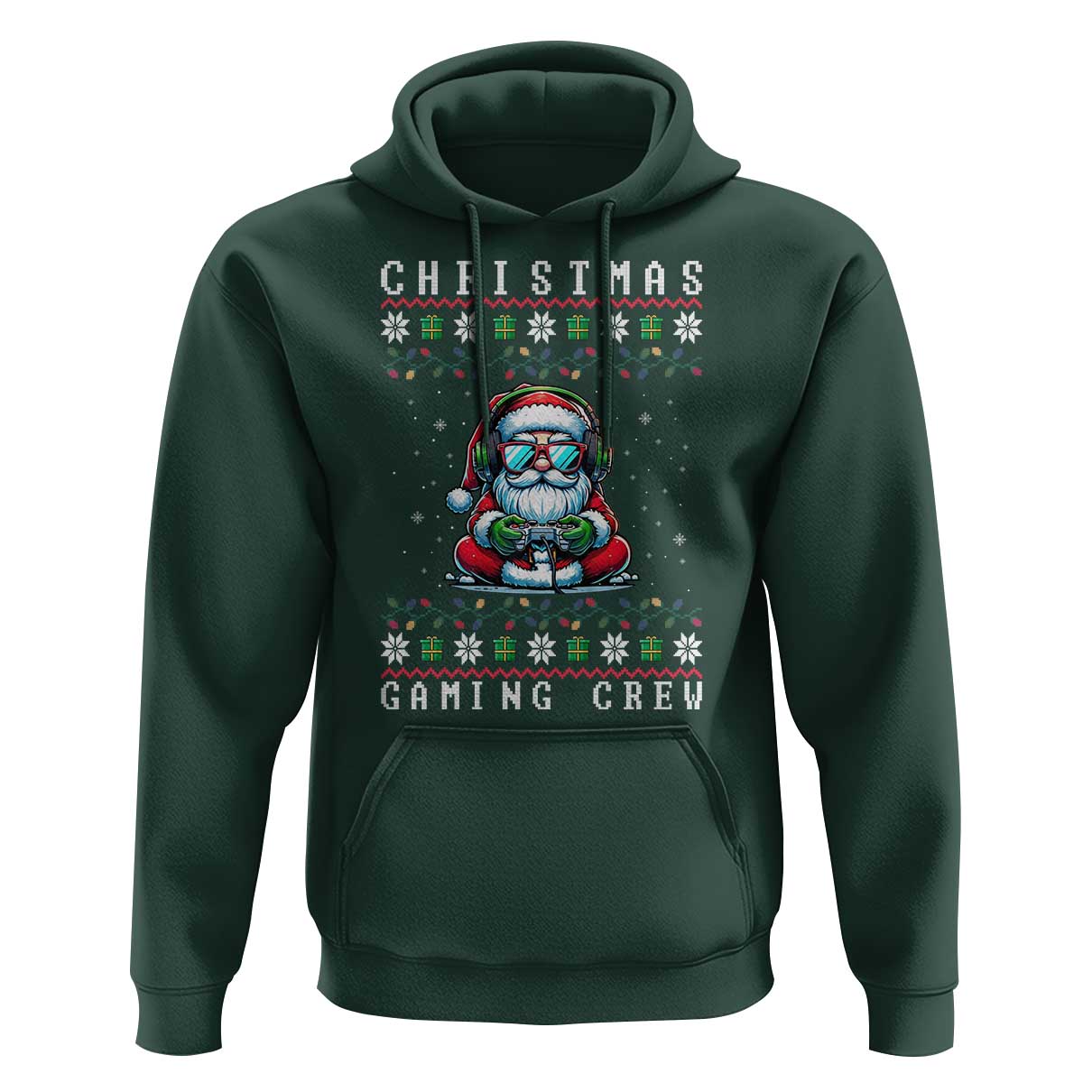 Santa Claus Gamer Hoodie Christmas Gmaing Crew - Wonder Print Shop