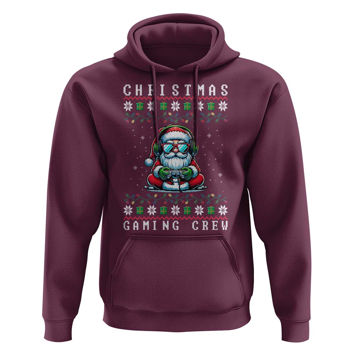 Santa Claus Gamer Hoodie Christmas Gmaing Crew - Wonder Print Shop