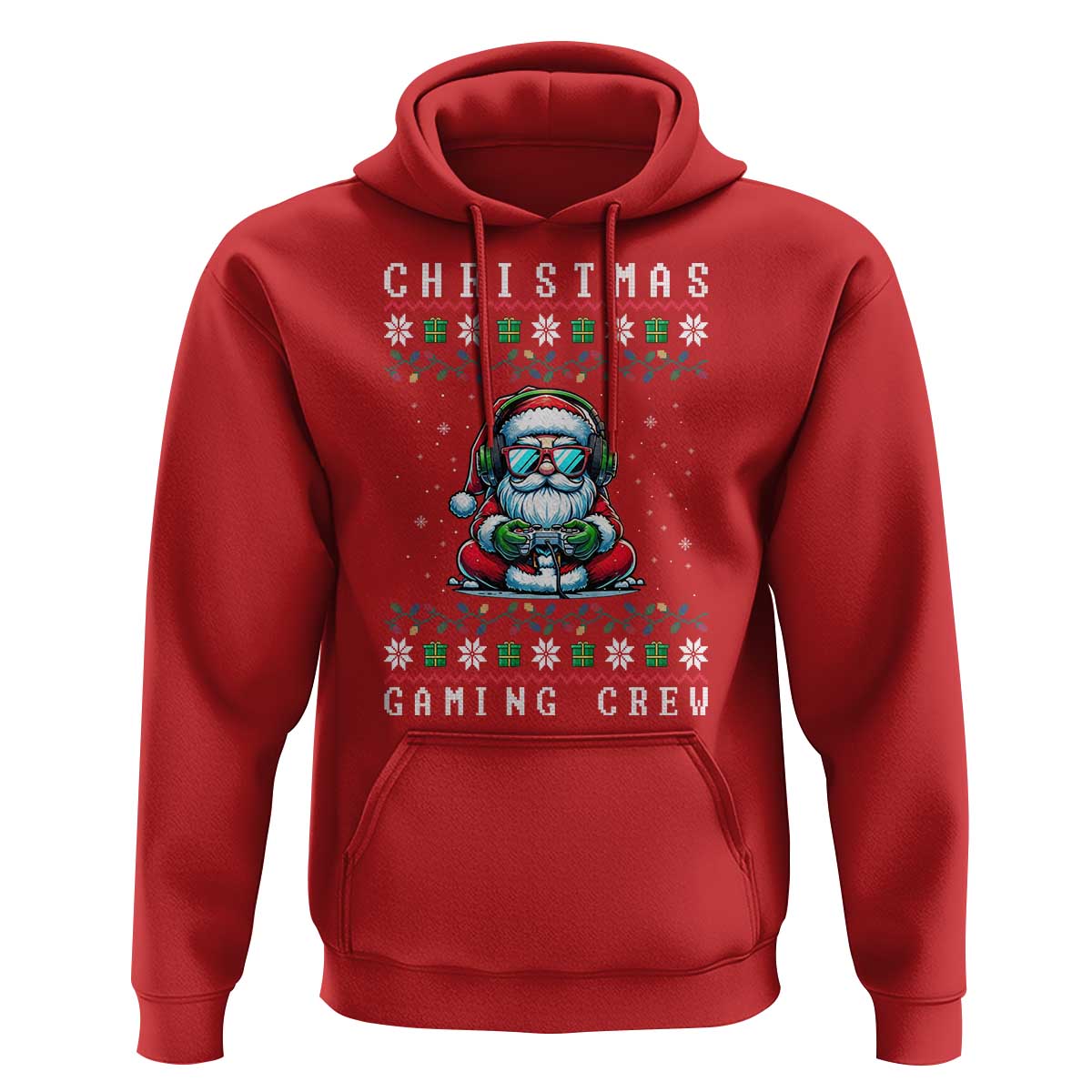 Santa Claus Gamer Hoodie Christmas Gmaing Crew - Wonder Print Shop
