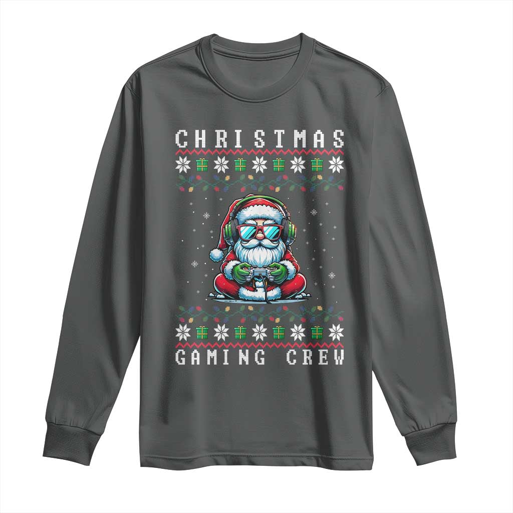 Santa Claus Gamer Long Sleeve Shirt Christmas Gmaing Crew - Wonder Print Shop