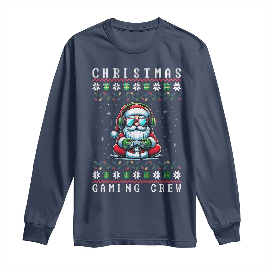 Santa Claus Gamer Long Sleeve Shirt Christmas Gmaing Crew - Wonder Print Shop