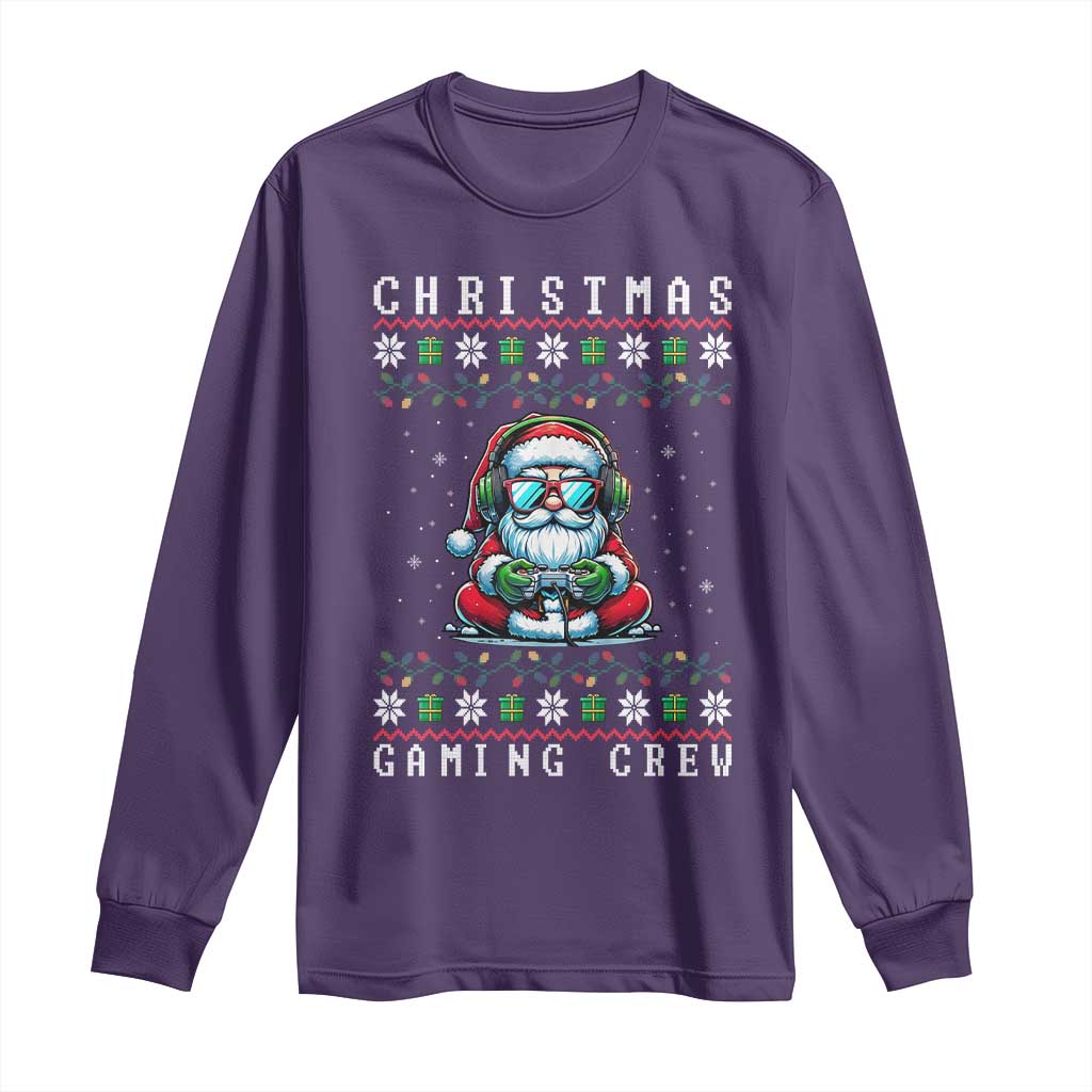 Santa Claus Gamer Long Sleeve Shirt Christmas Gmaing Crew - Wonder Print Shop