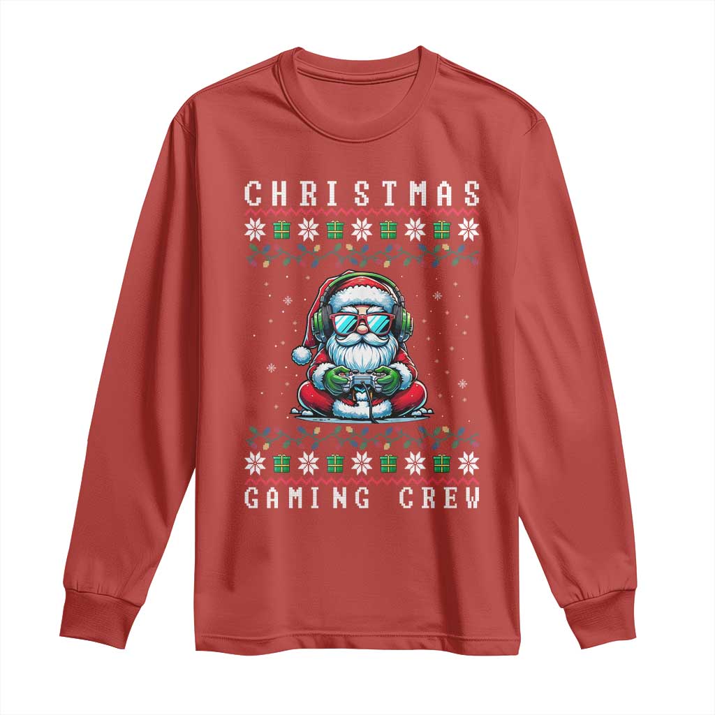 Santa Claus Gamer Long Sleeve Shirt Christmas Gmaing Crew - Wonder Print Shop