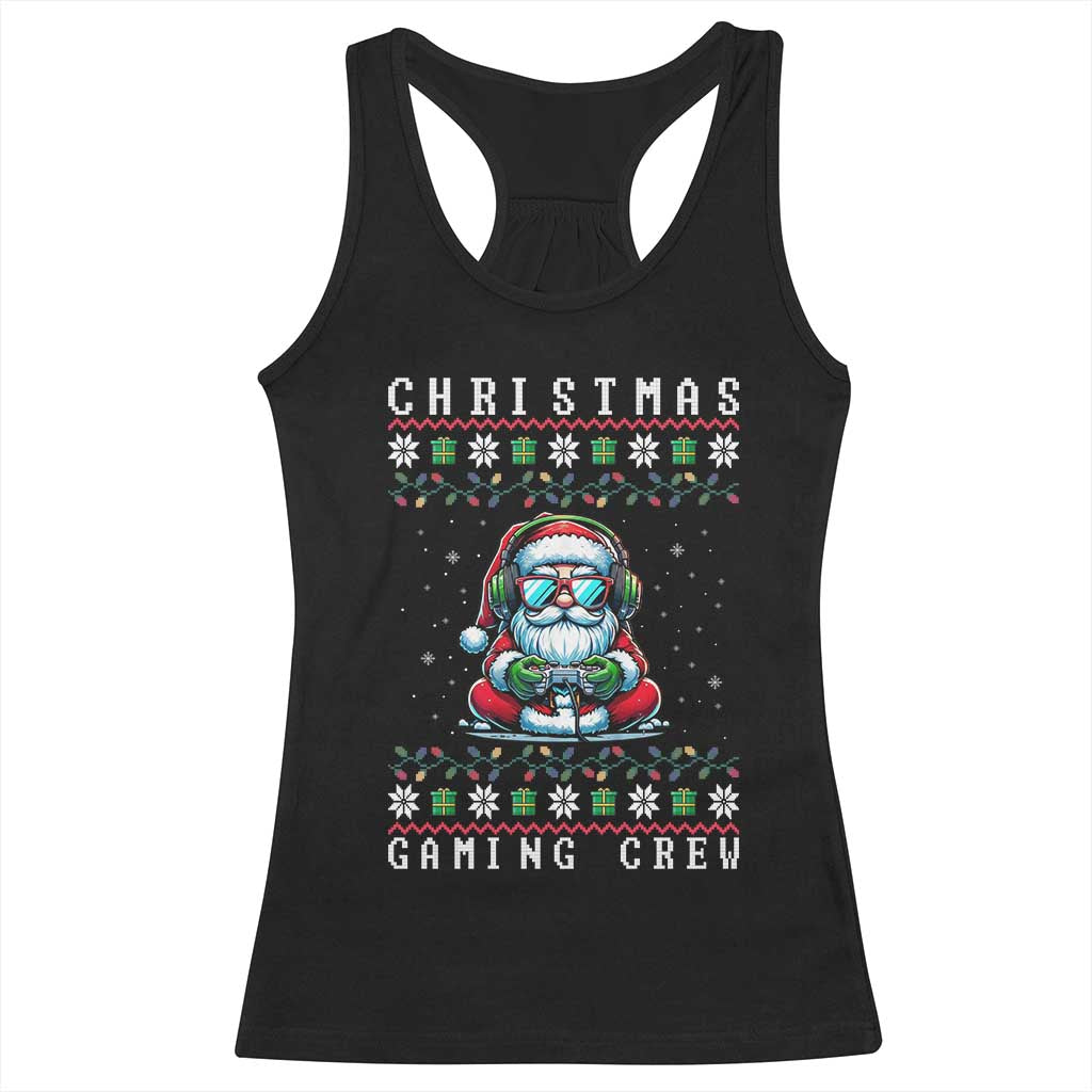 Santa Claus Gamer Racerback Tank Top Christmas Gmaing Crew - Wonder Print Shop