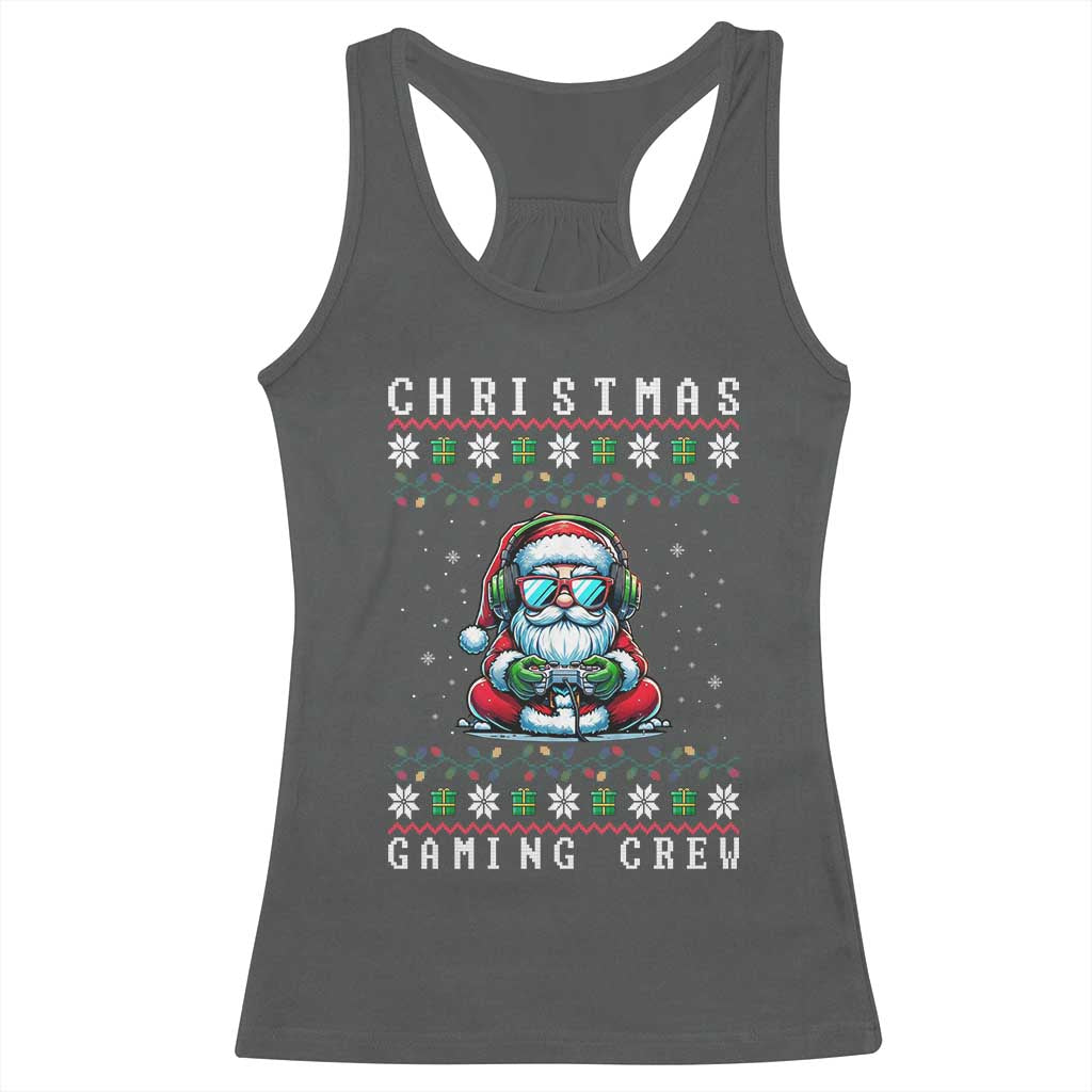 Santa Claus Gamer Racerback Tank Top Christmas Gmaing Crew - Wonder Print Shop