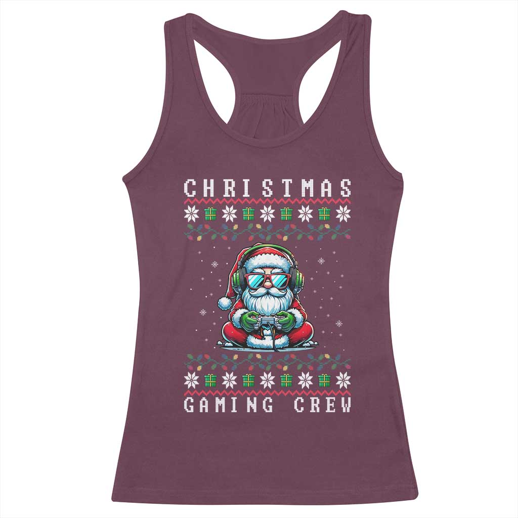 Santa Claus Gamer Racerback Tank Top Christmas Gmaing Crew - Wonder Print Shop