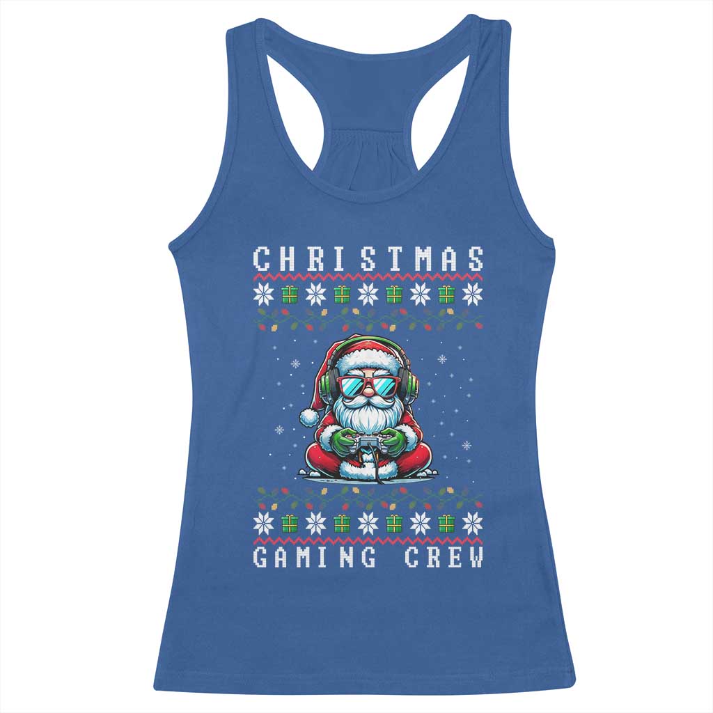 Santa Claus Gamer Racerback Tank Top Christmas Gmaing Crew - Wonder Print Shop