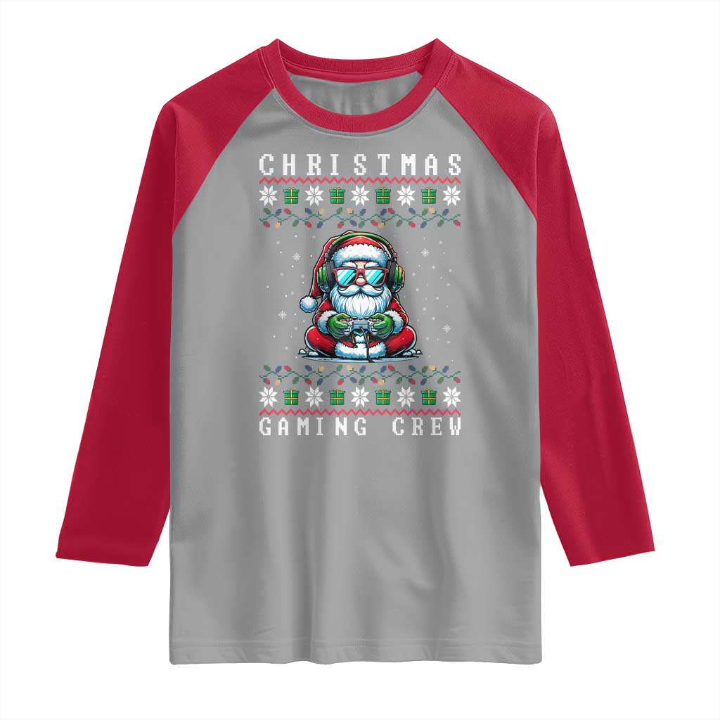 Santa Claus Gamer Raglan Shirt Christmas Gmaing Crew - Wonder Print Shop