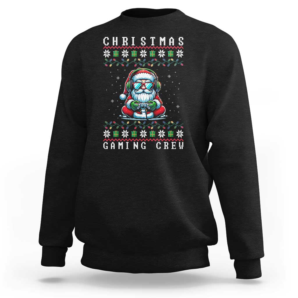 Santa Claus Gamer Sweatshirt Christmas Gmaing Crew - Wonder Print Shop